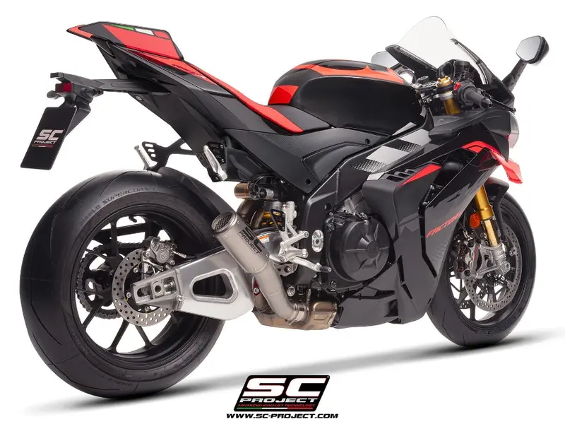 Aprilia Motorcycles Sc Project Rsv4 - 2025 – Sc-Project Cr-T Titanium Exhaust, With Stoneguard Grid 1