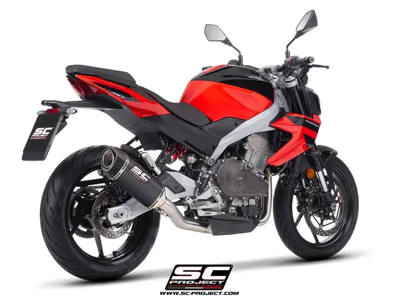 Aprilia Motorcycles Sc Project Tuono 457 - 2025 – Sc-Project 2-1 Stainless Steel Full Exhaust System, With Sc1-S Carbon Fibre Exhaust 1