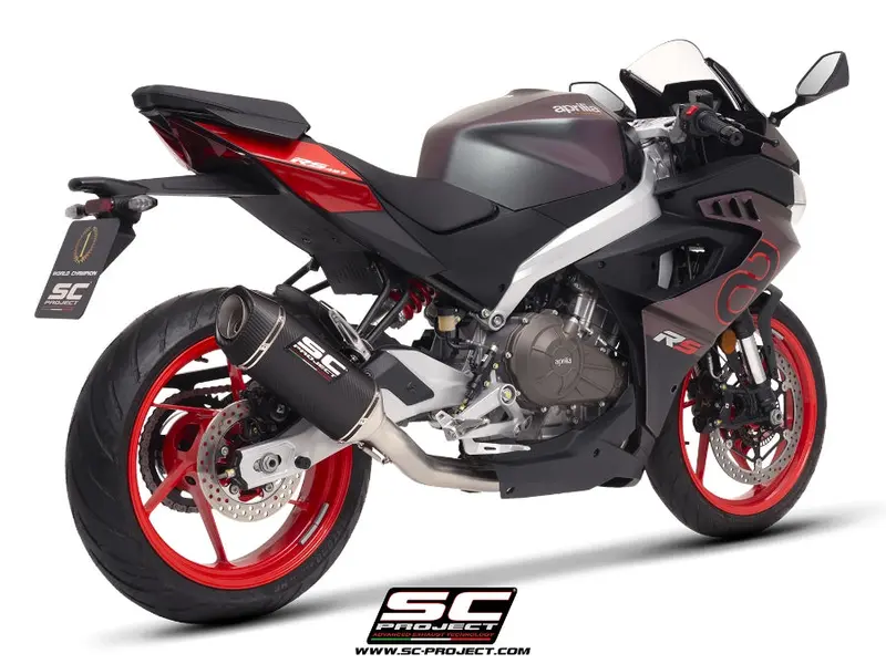Aprilia Rs 457 - 2024 - 2025 Sc-Project 2-1 Stainless Steel Full Exhaust System, With Sc1-S Carbon Fibre Exhaust 1
