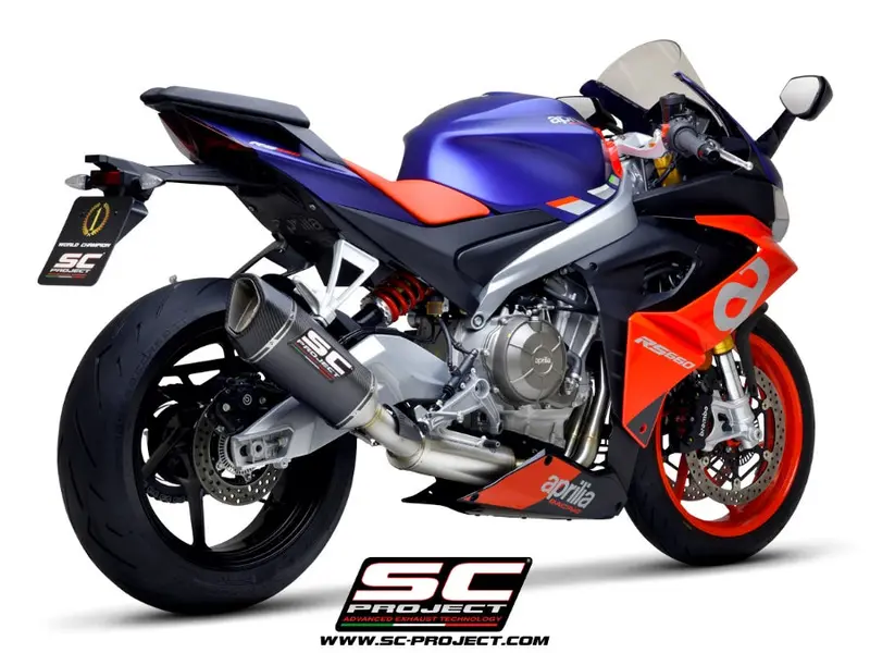 Aprilia Rs 660 - 2020 - 2024 Sc-Project 2-1 Stainless Steel Full Exhaust System, With Sc1-R Carbon Fibre Exhaust 1