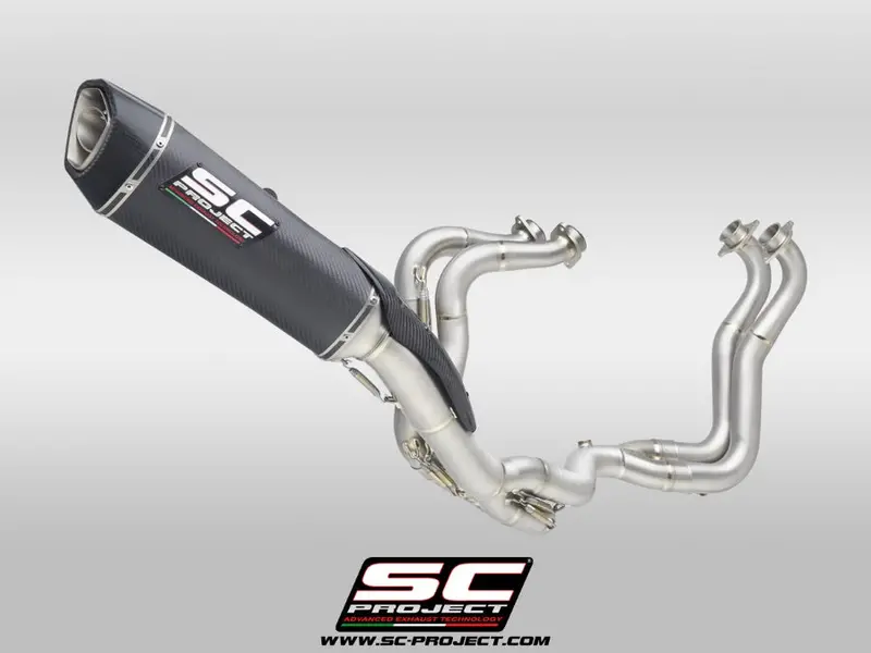 Aprilia Rsv4 - 2021 - 2024 Sc-Project 4-2-1 Titanium Full Exhaust System, With Sc1-R Carbon Fibre Exhaust (350 Mm) 1