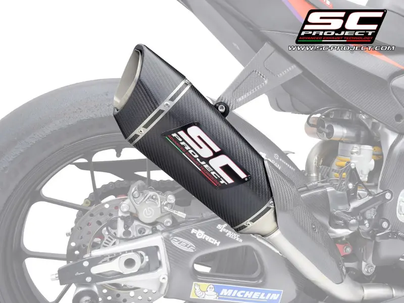 Aprilia Rsv4 - 2021 - 2024 Sc-Project Sc1-R Carbon Fibre Exhaust (250 Mm), Specific For Sc-Project 4-2-1 Full Exhaust System 1