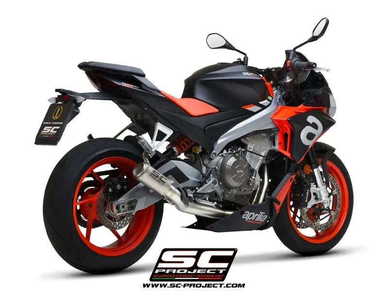 Aprilia Tuono 660 - 2021 - 2024 Sc-Project 2-1 Stainless Steel Full Exhaust System, With Cr-T Titanium Exhaust With Stoneguard Grid 1