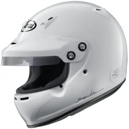 Arai GP-5W White Racing Helmet with Peak and M6 Studs