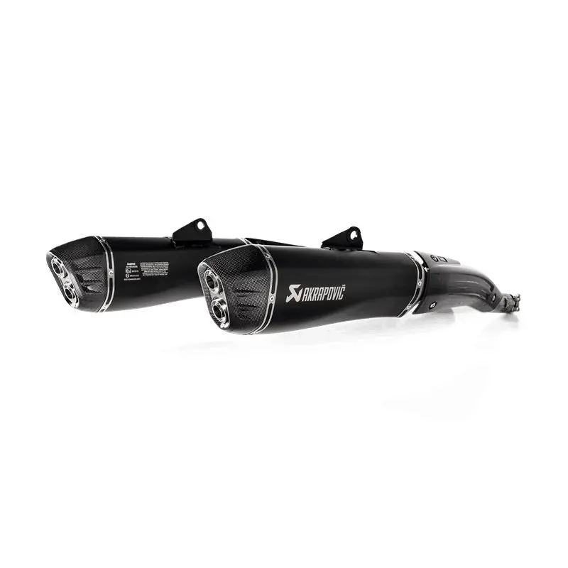 Bmw K1600b Bagger/Grand America - (2018-2020) Akrapovic Titanium Silencer Slip-On Kit (Includes Carbon Heat Shields) - Twin Black  - Road Legal 1