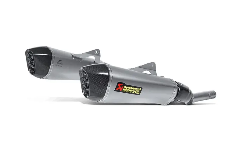 Bmw K1600gt / Gtl - (2011-2024) Akrapovic Titanium Silencer Slip-On Kit (Includes Carbon Heat Shields) - Twin Conical  - Road Legal 1