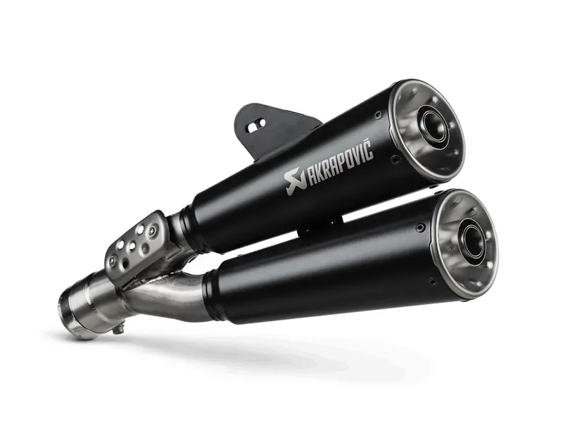 Bmw R 12 S - (2025-2026) Akrapovic Black Coated Twin Stacked Silencer Slip-On Kit - Road Legal 1
