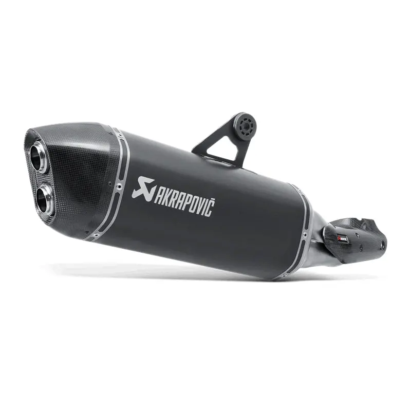 Bmw R1200gs - (2013-2016) Akrapovic Titanium Silencer Slip-On Kit - (Includes Carbon Heat Shield) Black Finish - Road Legal Removable Baffle 1