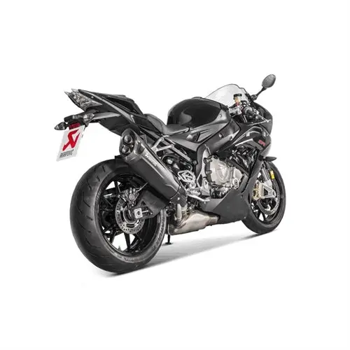 Bmw S1000rr - (2017-2018) Akrapovic Titanium Silencer Slip-On Kit (Includes Carbon Heat Shield) - Satin Black - Road Legal 2