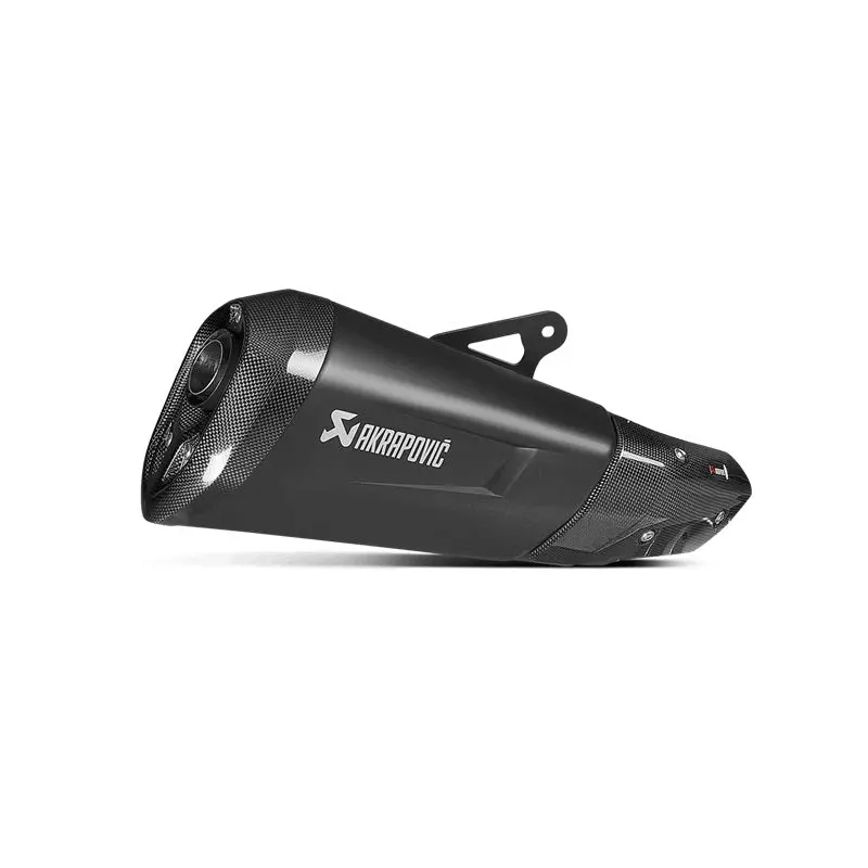 Bmw S1000xr - (2017-2019) Akrapovic Titanium Silencer Slip-On Kit (Includes Carbon Heat Shield) - Satin Black - Removable Baffle 1