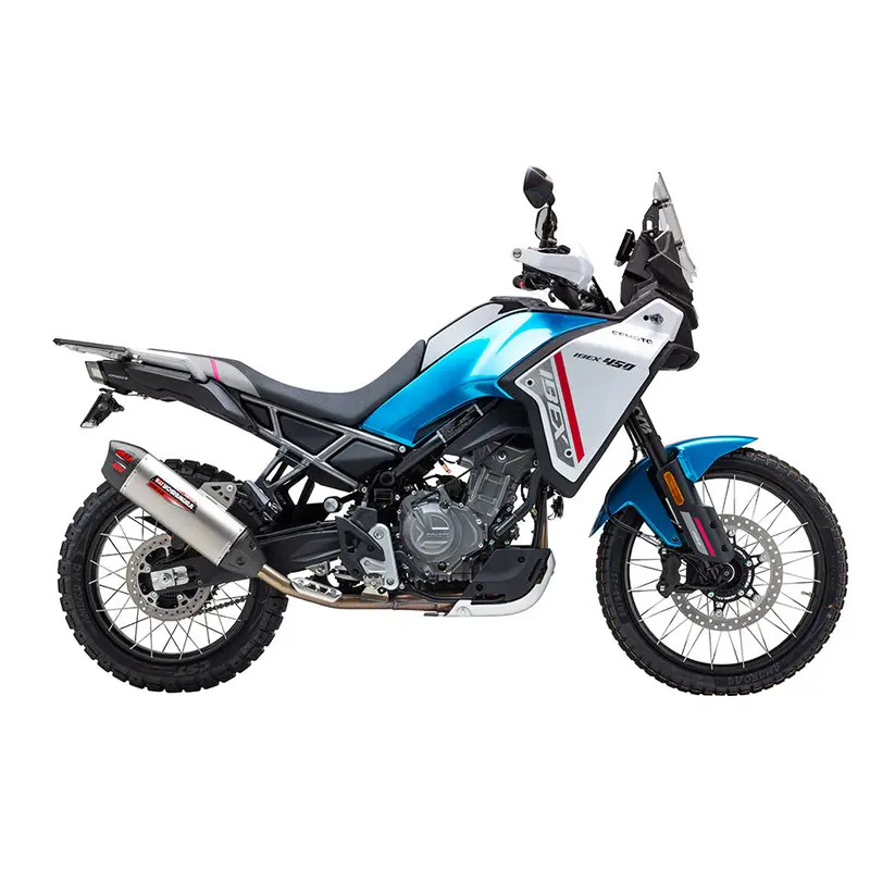 Cf Moto 450 Mt - (2024-2026) Yoshimura Stainless Rs-12 Adv Street Series Slip-On - Carbon End Cap 1