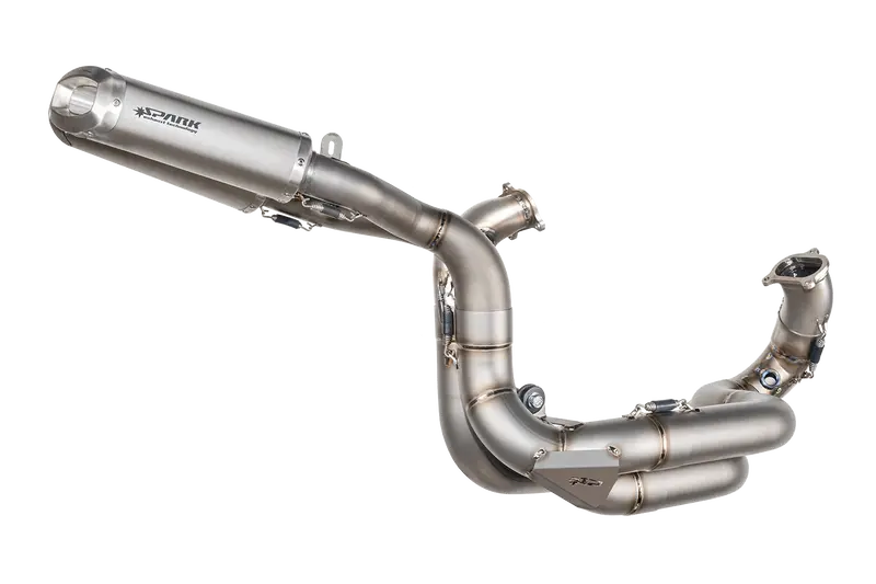 Desmosedici Panigale V2 (2020-24) Panigale 959 — Racing Full Titanium System Replica Ssp600: Collector + 2 Silencers Rectangular Underseat 1