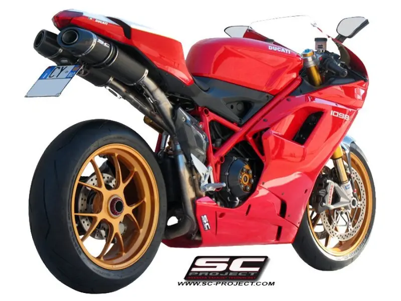 Ducati 848 - 2007 - 2013 – Sc-Project Pair Of Oval Carbon Fibre Exhaust 1
