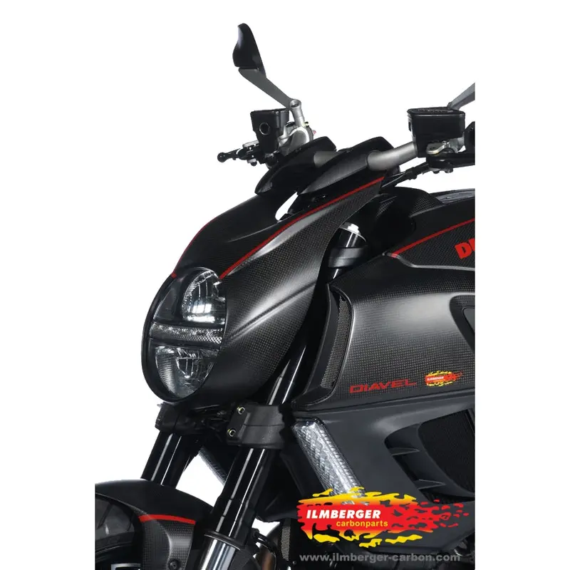 Ducati Diavel 1200 (2011-2013) Ilmberger Carbon Headlight Cover - (Matt Finish) 1