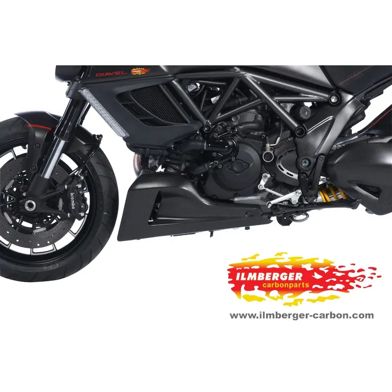 Ducati Diavel 1200 (2011-2019) Ilmberger Carbon Bellypan/Oilcoolercover Left Side - (Matt Finish) 1