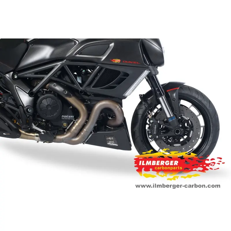 Ducati Diavel 1200 (2011-2019) Ilmberger Carbon Bellypan/Oilcoolercover Right Side - (Matt Finish) 1