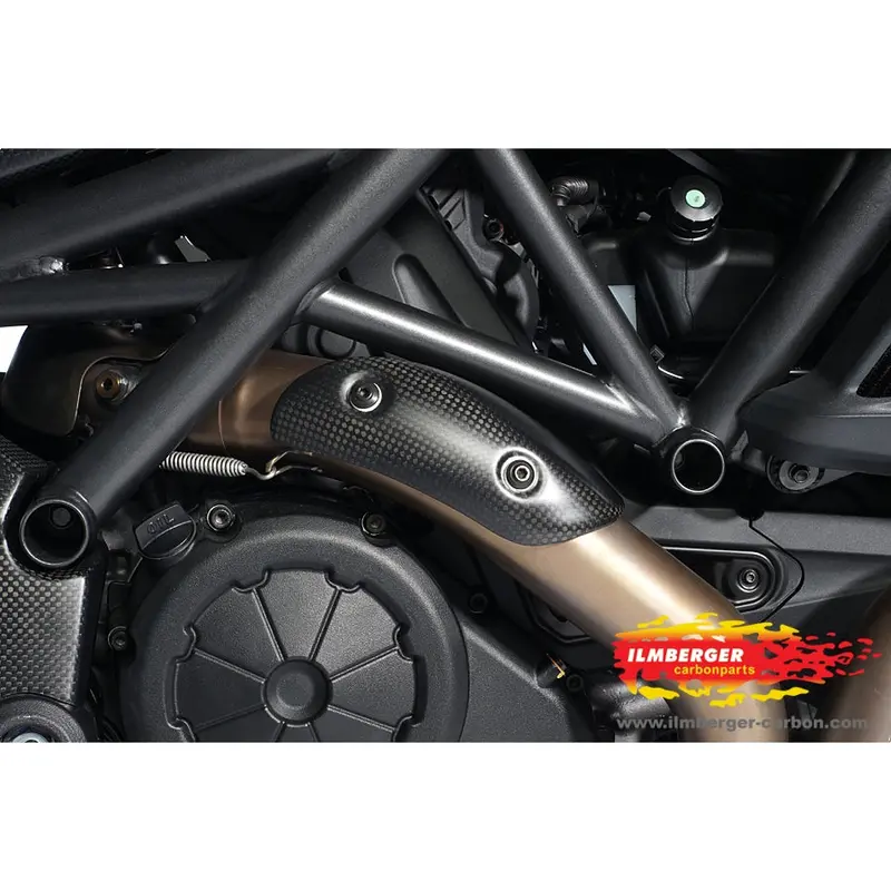 Ducati Diavel 1200 (2011-2019) Ilmberger Carbon Exhaust Protection Manifold - (Matt Finish) 1
