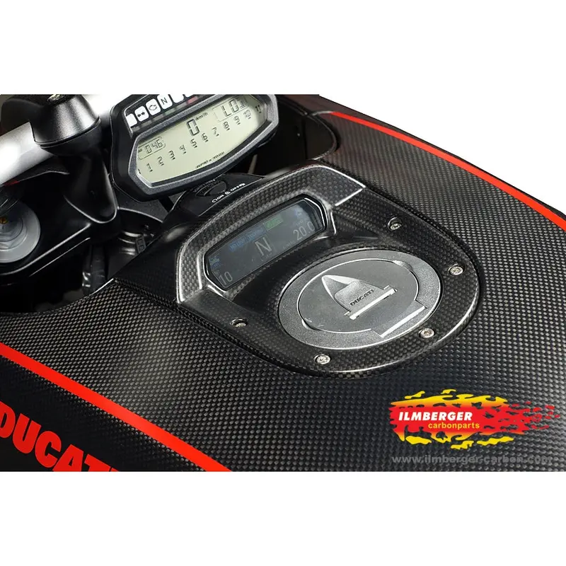Ducati Diavel 1200 (2011-2019) Ilmberger Carbon Instrument Cover At The Tank - (Matt Finish) 1