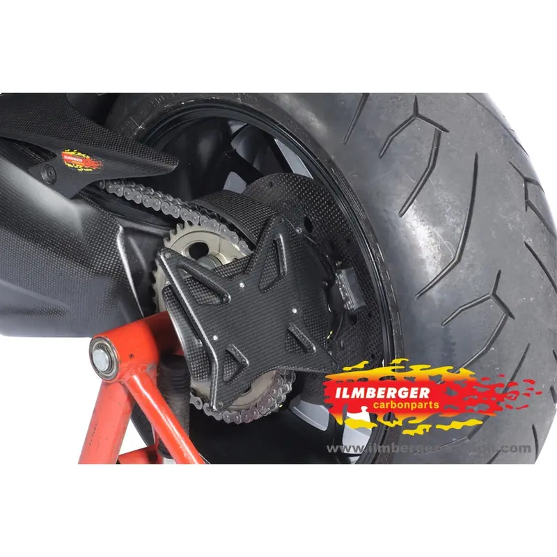 Ducati Diavel 1200 (2011-2019) Ilmberger Carbon Numberplate Holder Incl. Rear Sprocket Protection - (Matt Finish) 1