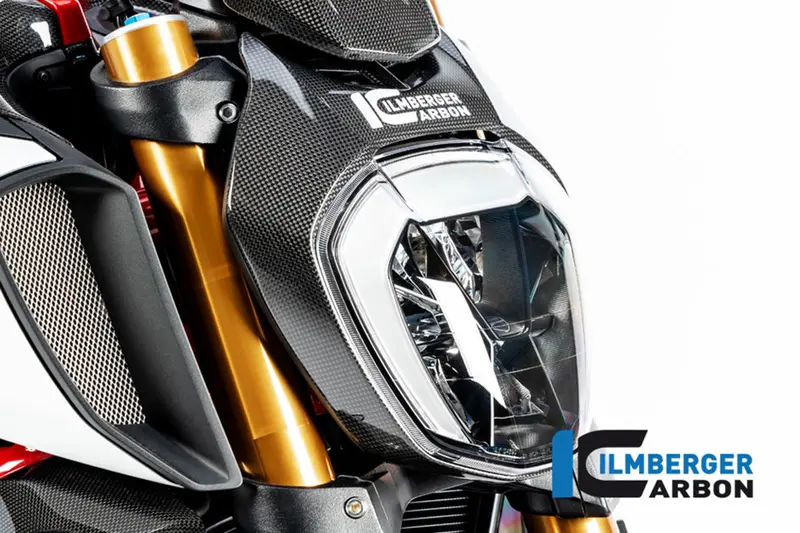 Ducati Diavel 1260 (2019-2022) Ilmberger Carbon Headlight Cover - Gloss Finish 1