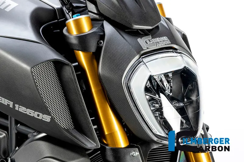 Ducati Diavel 1260 (2019-2022) Ilmberger Carbon Headlight Cover - Matt Finish 1