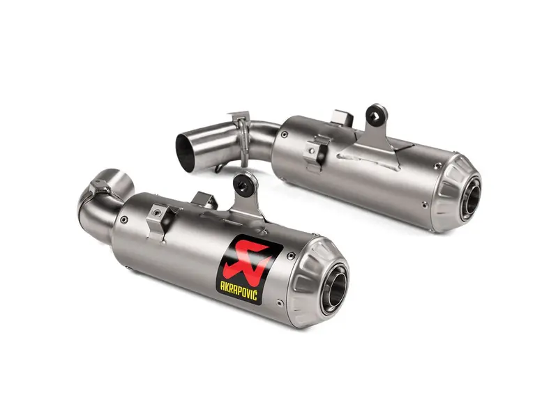 Ducati Hypermotard 950 / Sp - (2019-2024) Akrapovic Twin Titanium Silencer Slip-On Kit - Road Legal 1