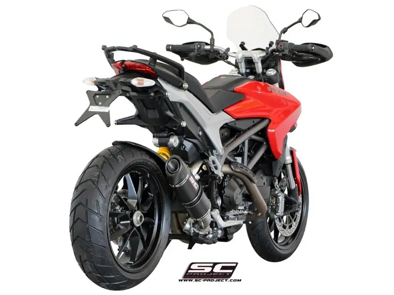 Ducati Hyperstrada - 2013 - 2016 – Sc-Project Oval Carbon Fibre Exhaust, Low Mount 1