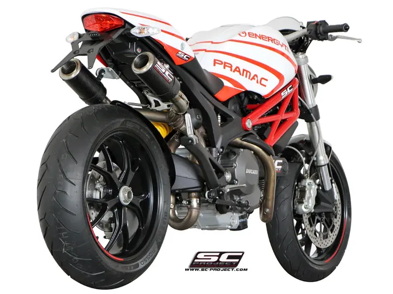 Ducati Monster 1100 - S - 2009 - 2010 – Sc-Project Pair Of Cr-T Carbon Fibre Exhaust 1
