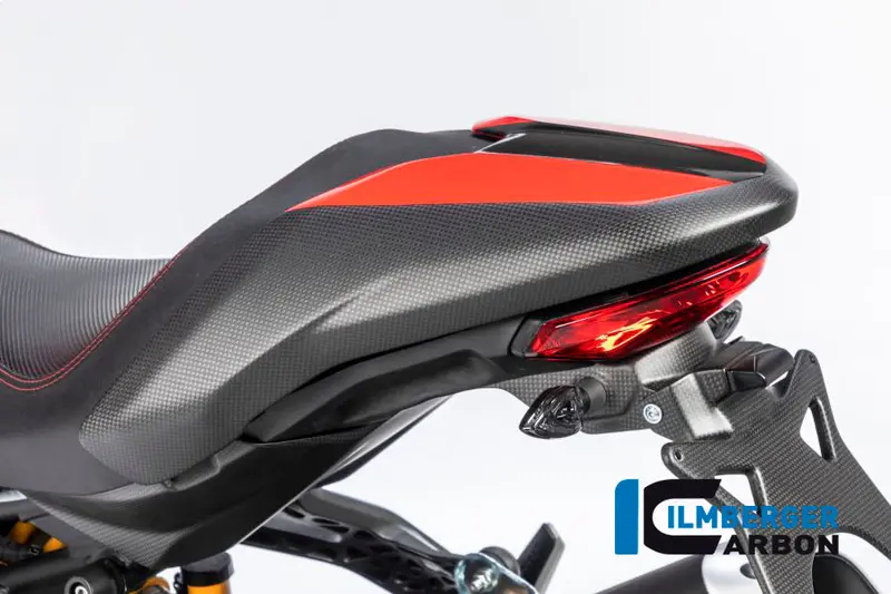 Ducati Monster 1200 / S (2017-2021) Ilmberger Carbon Passenger Seat Cover - Matt Finish 1