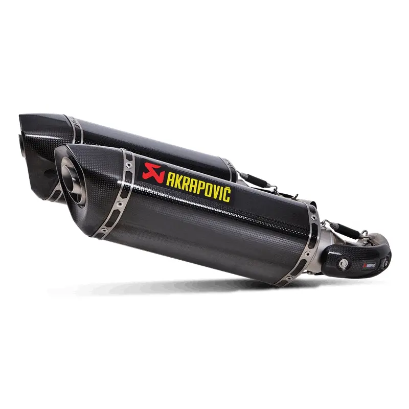 Ducati Monster 696 - (2008-2013) Akrapovic Carbon Silencer Slip-On Kit - Hexagonal - Road Legal Removable Baffle 1