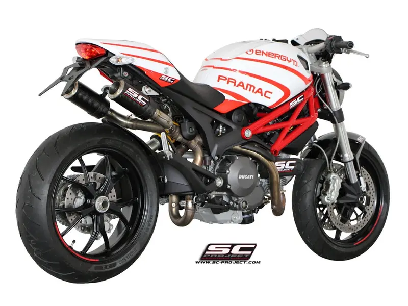 Ducati Monster 696 - 2009 - 2014 – Sc-Project Pair Of Cr-T Carbon Fibre Exhaust 1