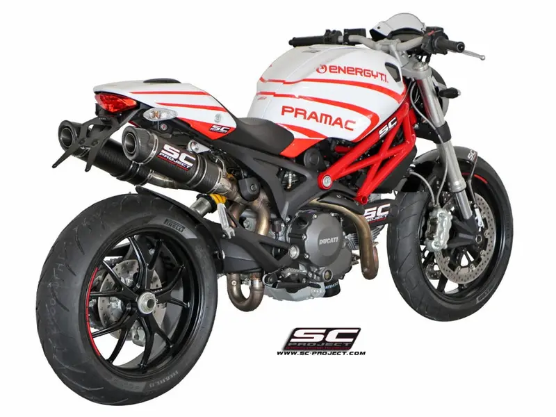 Ducati Monster 696 - 2009 - 2014 – Sc-Project Pair Of Gp-Tech Carbon Fibre Exhaust 1