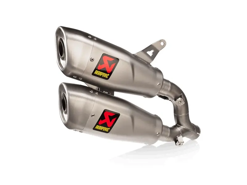 Ducati Monster / Plus / Sp - (2021-2024) Akrapovic Twin Titanium Silencer Slip-On Kit - Road Legal 1