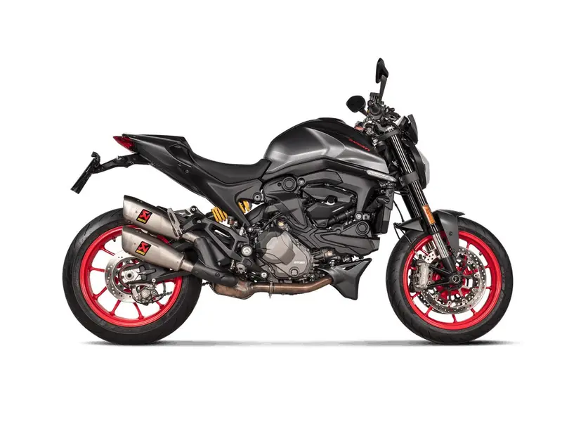 Ducati Monster / Plus / Sp - (2021-2024) Akrapovic Twin Titanium Silencer Slip-On Kit - Road Legal 2