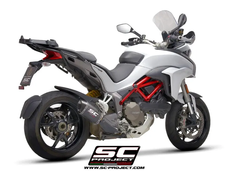 Ducati Multistrada 1200 - 2015 - 2017 – Sc-Project Mtr Carbon Fibre Exhaust, With Cnc Machined End Cap 1