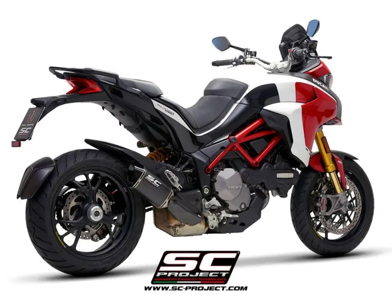 Ducati Multistrada 1260 - 2018 - 2020 – Sc-Project Mtr Carbon Fibre Exhaust, With Cnc Machined End Cap 1