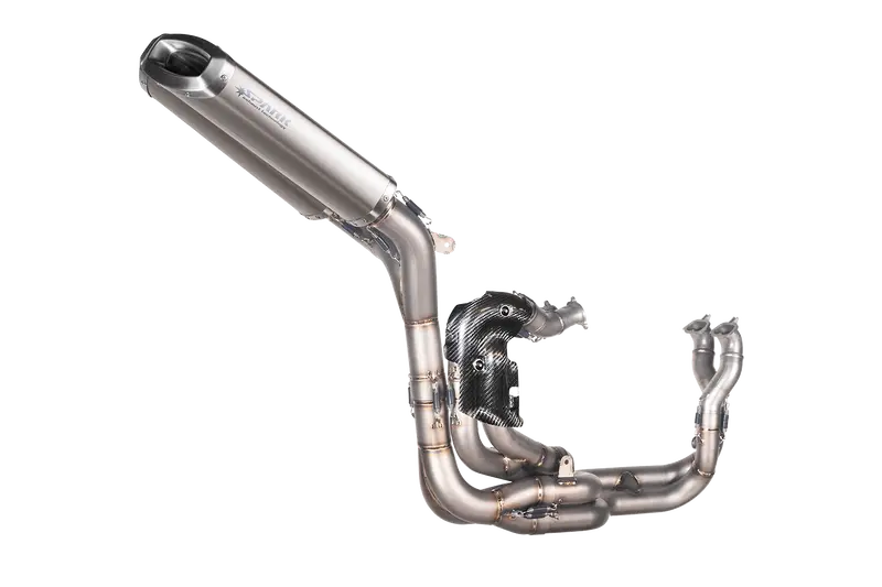 Ducati Panigale V4/S 2018-2023 & Panigale V4r 2019-2023 & Streetfighter V4 2020-2022 - Racing Full System 105 Db: Titanium Headers With 2 Silencers Rectangular Unde Rseat 1