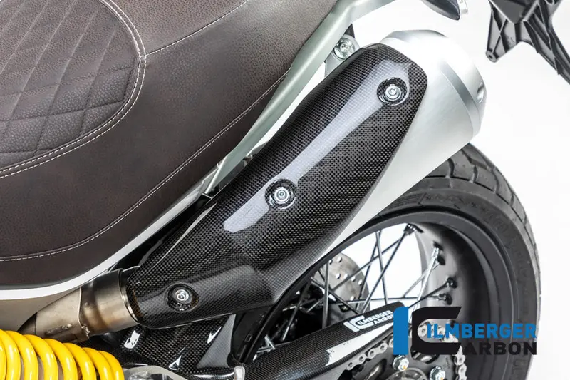Ducati Scrambler 1100 / Pro / Sport / Dark (2018-2026) Ilmberger Carbon Exhaust Protector Left - Gloss 1