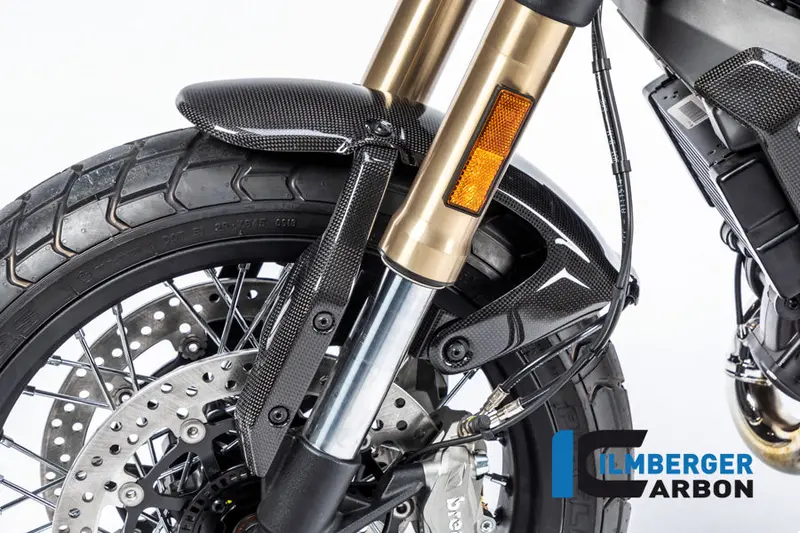 Ducati Scrambler 1100 / Pro / Sport / Dark (2018-2026) Ilmberger Carbon Front Mudguard Holder Left - Gloss 1