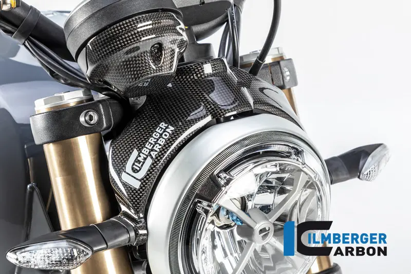 Ducati Scrambler 1100 / Pro / Sport / Dark (2018-2026) Ilmberger Carbon Headlight Cover - Gloss 1