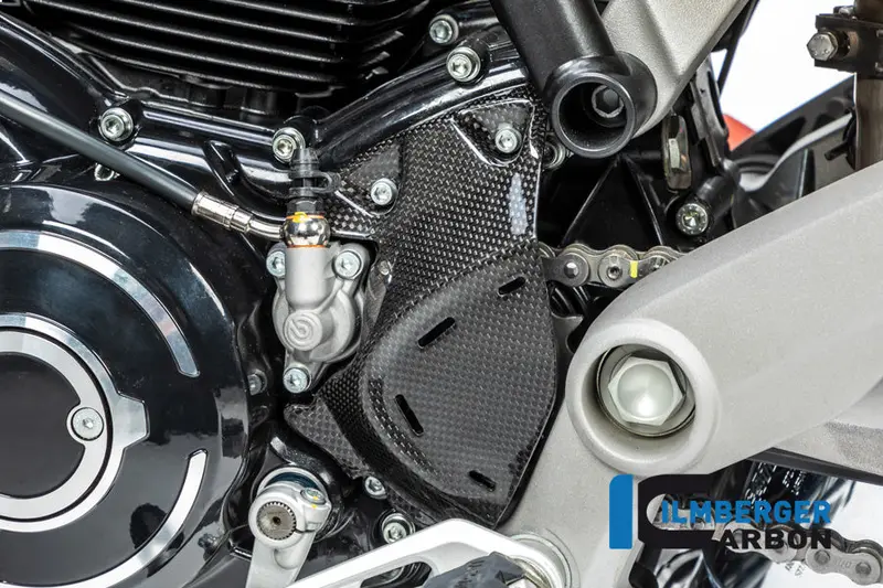 Ducati Scrambler 1100 / Pro / Sport / Dark (2018-2026) Ilmberger Carbon Sprocket Cover - Gloss 1