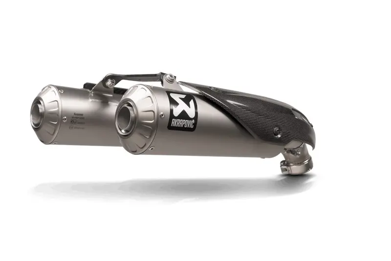 Ducati Scrambler 1100 Tribute Pro - (2022-2024) Akrapovic Twin Titanium Silencer Slip-On Kit - Road Legal (Std & Pro Models) 1