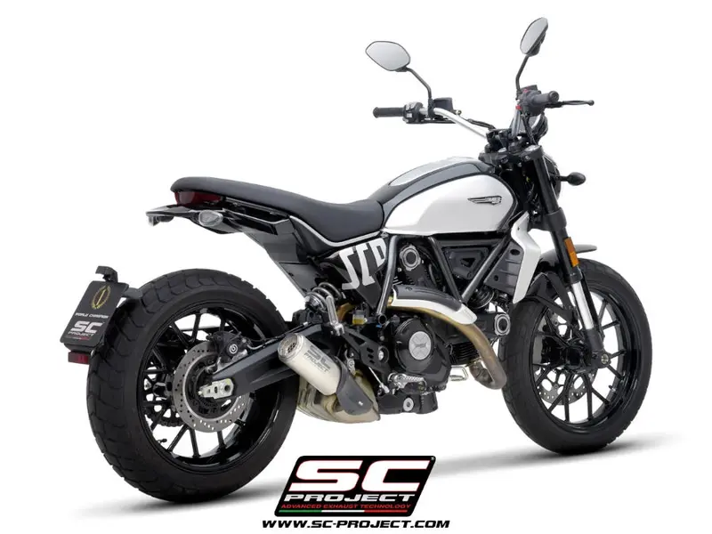 Ducati Scrambler 800 - 2023 - 2024 – Sc-Project Cr-T Titanium Exhaust, With Stoneguard Grid 1
