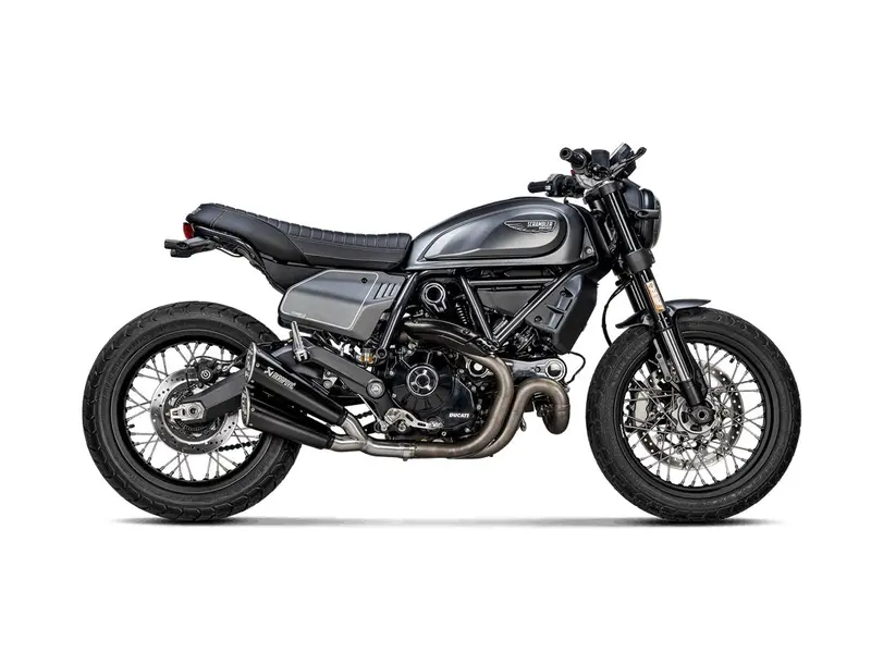 Ducati Scrambler Full Throttle (800Cc) - (2021-2022) Akrapovic Titanium Silencer Slip-On Kit (Twin Black Coated) - Race Removable Baffle 2