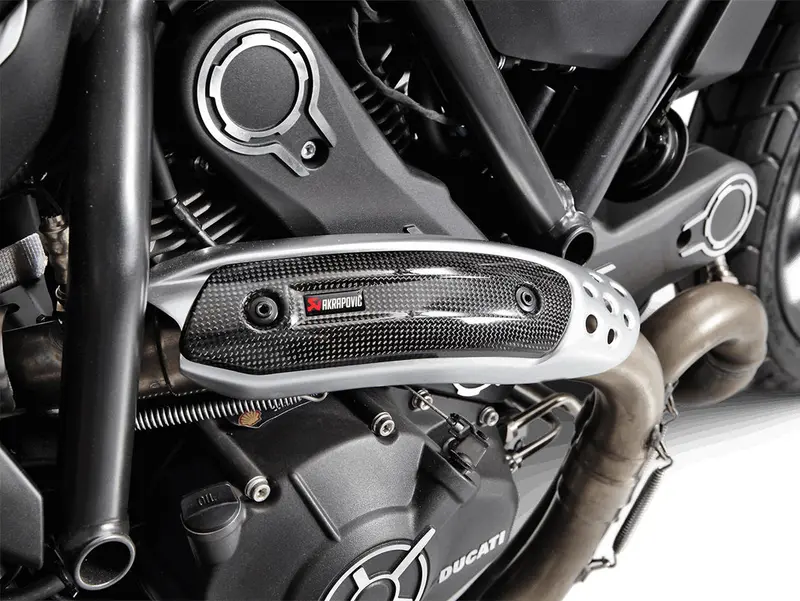 Ducati Scrambler Nightshift (800Cc) - (2021-2022) Akrapovic Optional Carbon Fibre Heat Shield To Replace Oe Heat Shield On Header 2