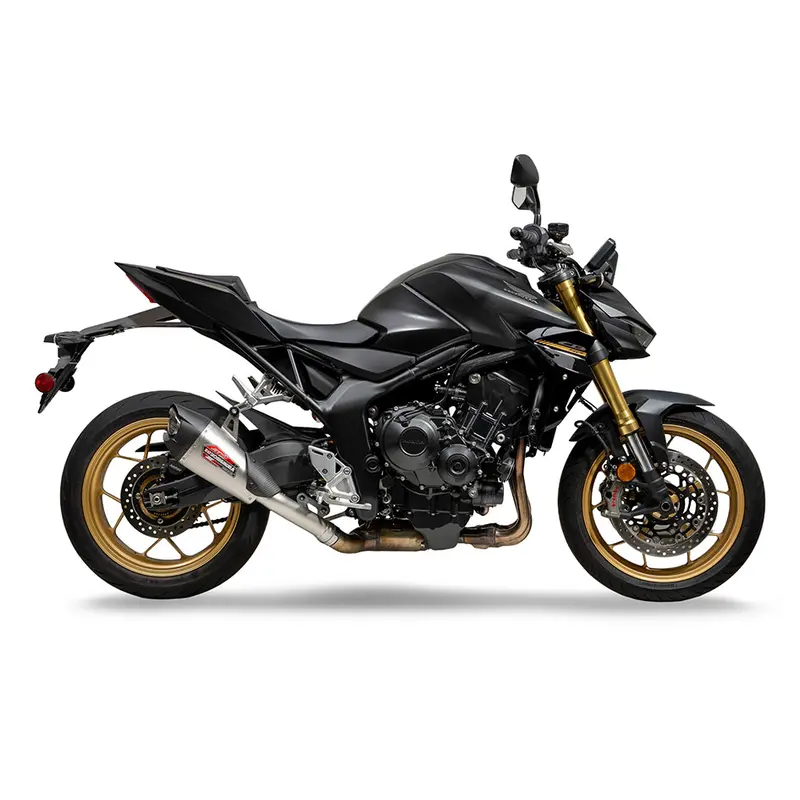 Honda Cb1000 Hornet / Sp - (2024-2026) Yoshimura Stainless At2 Slip-On With Carbon End Cap - Street Series - Removable Baffle - Does Not Fit Sp Models With Exhaust Valve 1