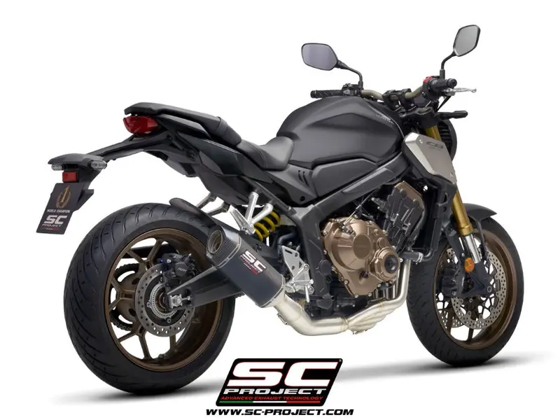 Honda Cb650r - 2021 - 2023 – Sc-Project 4-1 Stainless Steel Full Exhaust System, With Sc1-S Carbon Fibre Exhaust 1