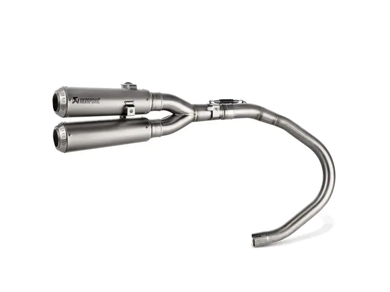 Honda Monkey 125 (4-Speed) - (2018-2021) Akrapovic Twin Conical Stainless Exhaust Slip-On Kit - Race 1