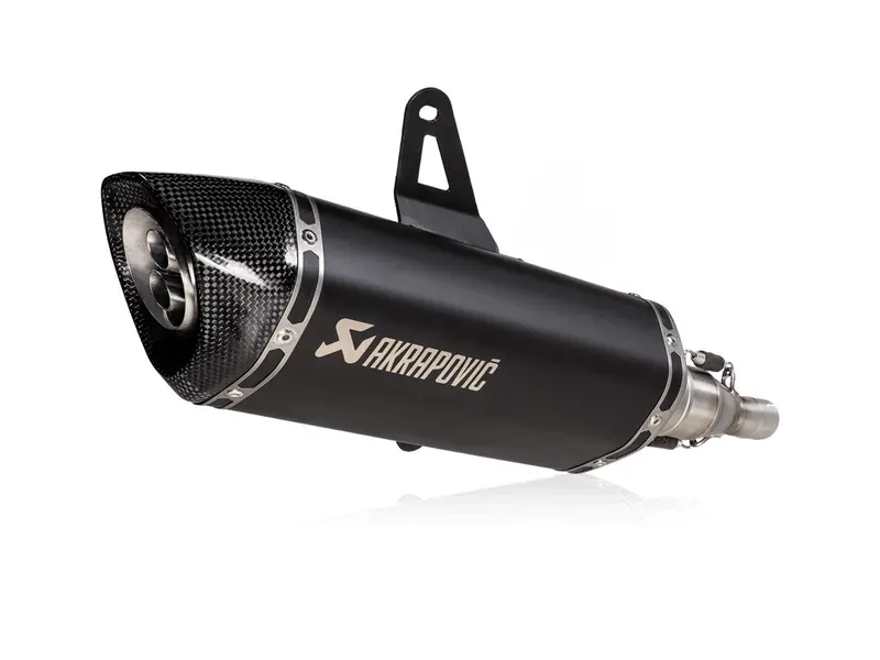Italjet Dragster 125 / 200 - (2021-2024) Akrapovic Black Titanium Silencer Slip-On Kit With Carbon End Cap - Road Legal 1