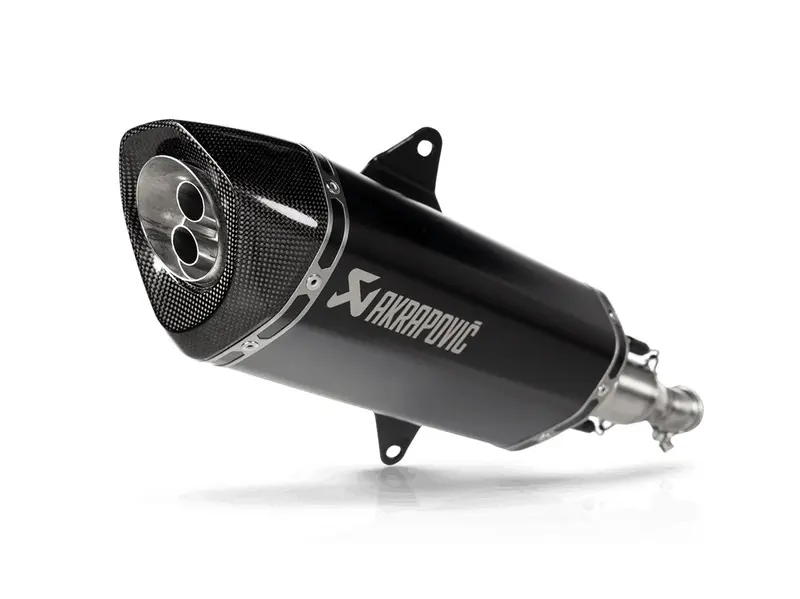 Italjet Dragster 300 - (2024-2024) Akrapovic Black Titanium Silencer Slip-On Kit With Carbon End Cap - Road Legal 1